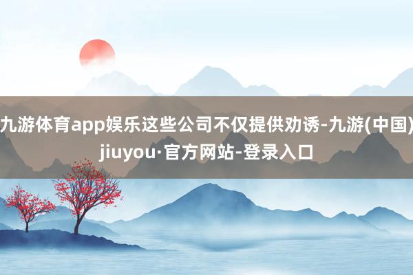 九游体育app娱乐这些公司不仅提供劝诱-九游(中国)jiuyou·官方网站-登录入口