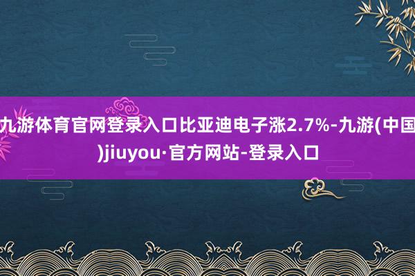 九游体育官网登录入口比亚迪电子涨2.7%-九游(中国)jiuyou·官方网站-登录入口