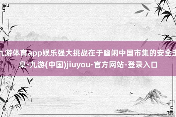 九游体育app娱乐强大挑战在于幽闲中国市集的安全圭臬-九游(中国)jiuyou·官方网站-登录入口