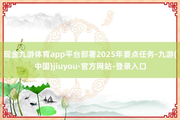 现金九游体育app平台部署2025年要点任务-九游(中国)jiuyou·官方网站-登录入口